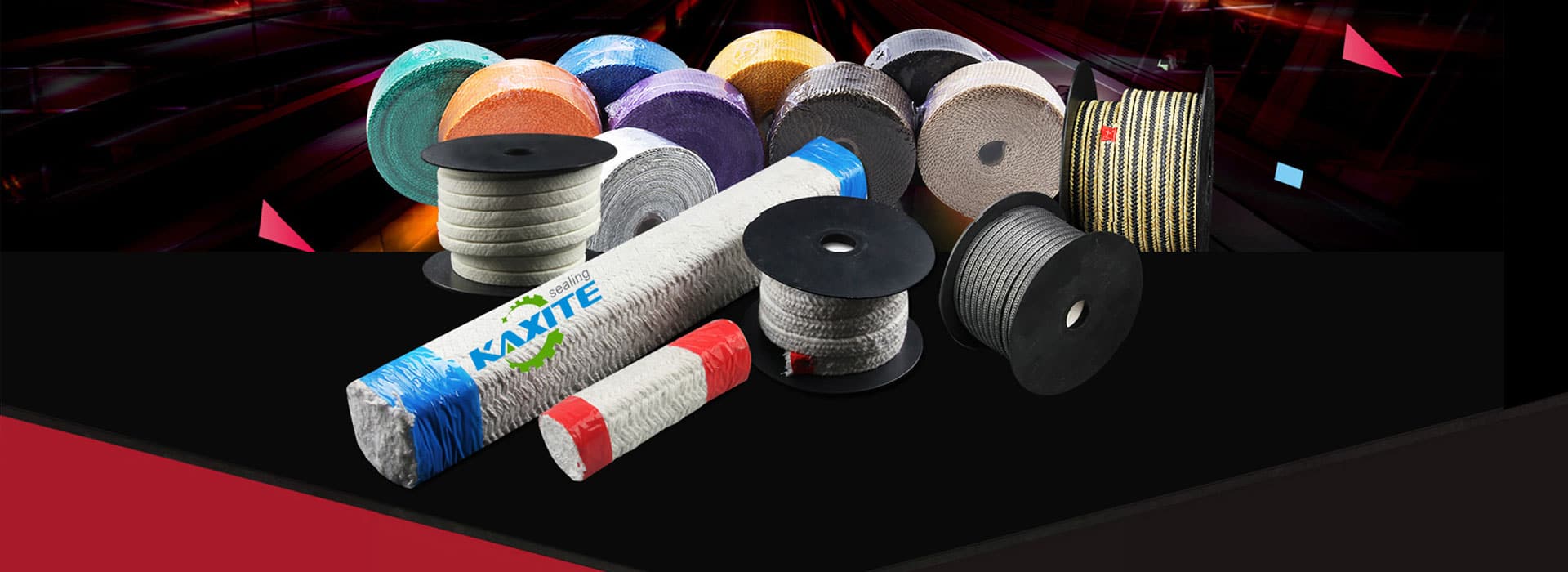 Πλεκτά παρεμβύσματα γραφίτη και PTFE για στεγανοποίηση στελέχους βαλβίδας